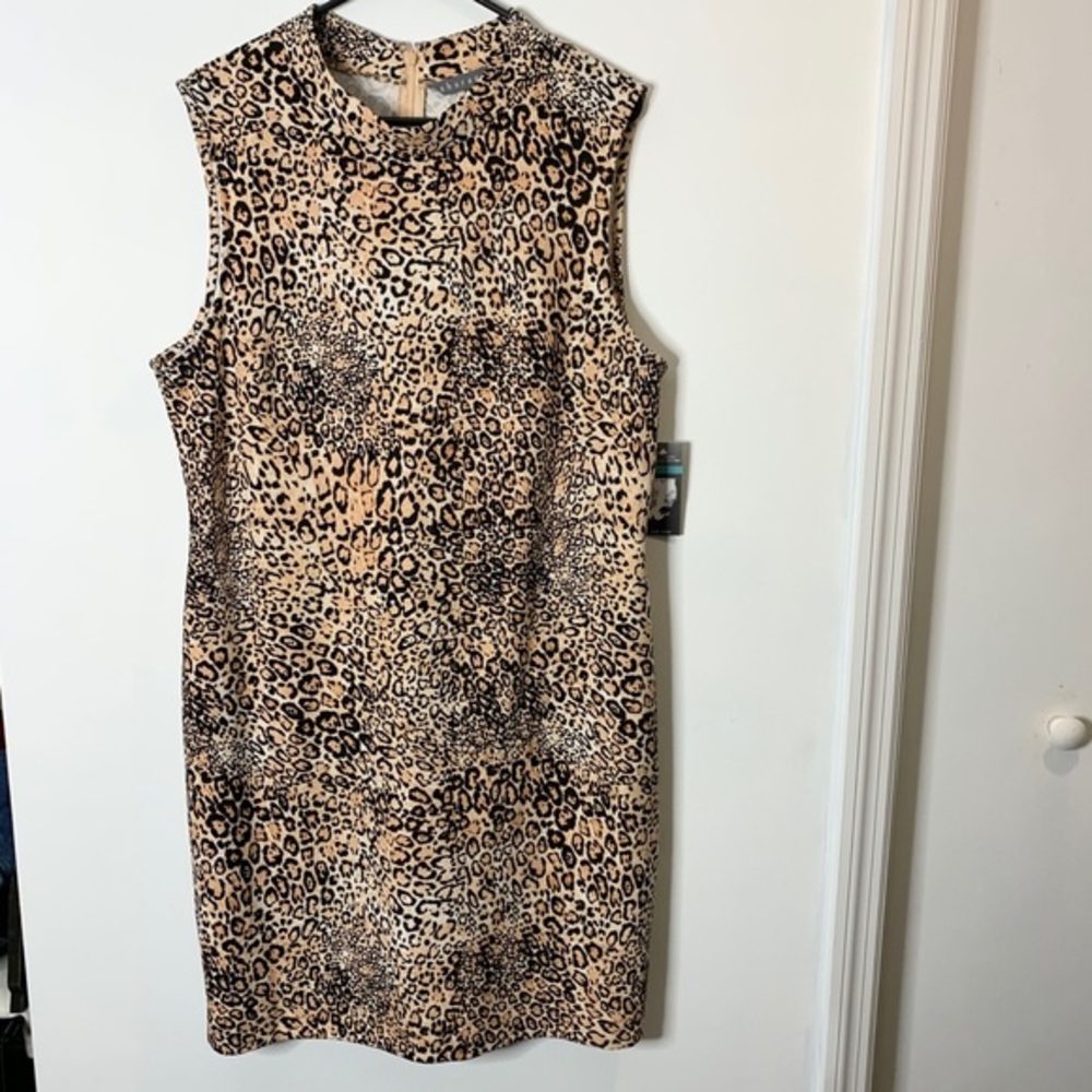 NWT Sharagano leopard print sleeveless dress size 16
